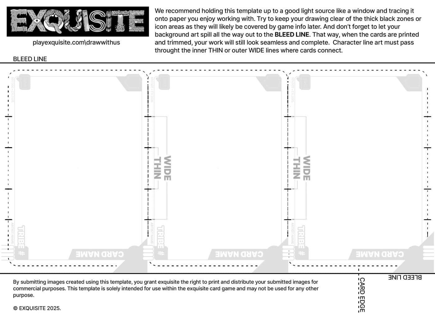 The Exquisite 3-card drawing template